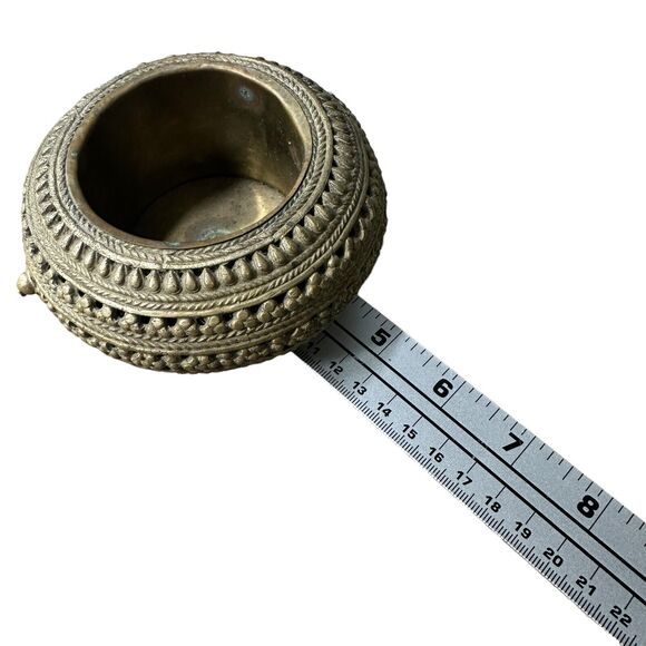 Antique 1900s North African Traditional Metal Crafted Bowl Tray Dish Hand Made - Picture 11 of 11